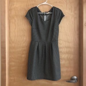 Black/White Polka Dot Short Sleeved Dress